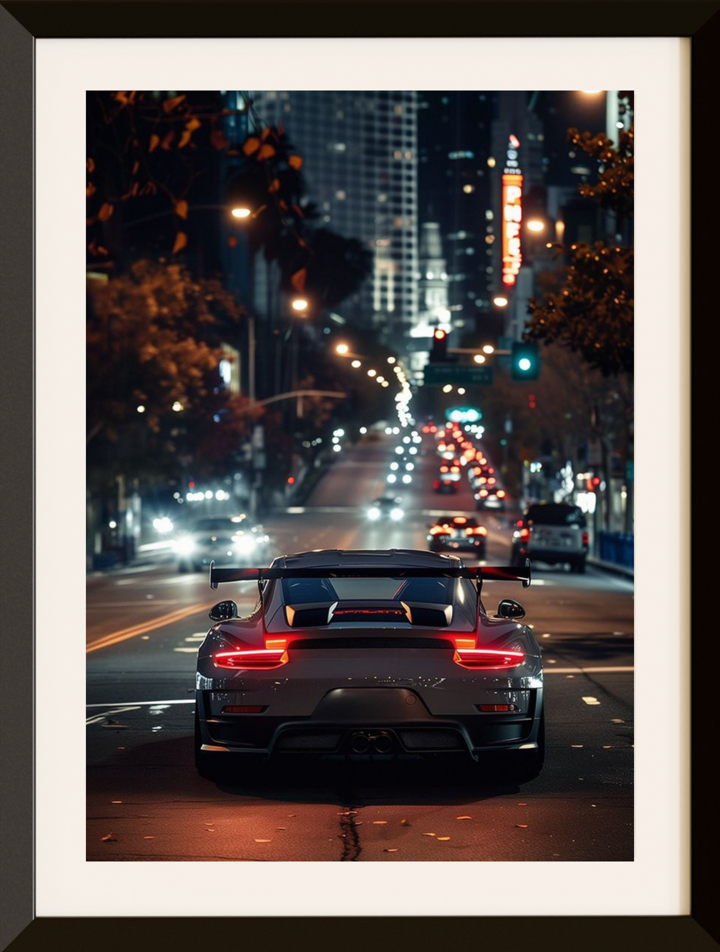 POSTER PORSCHE NOCHE