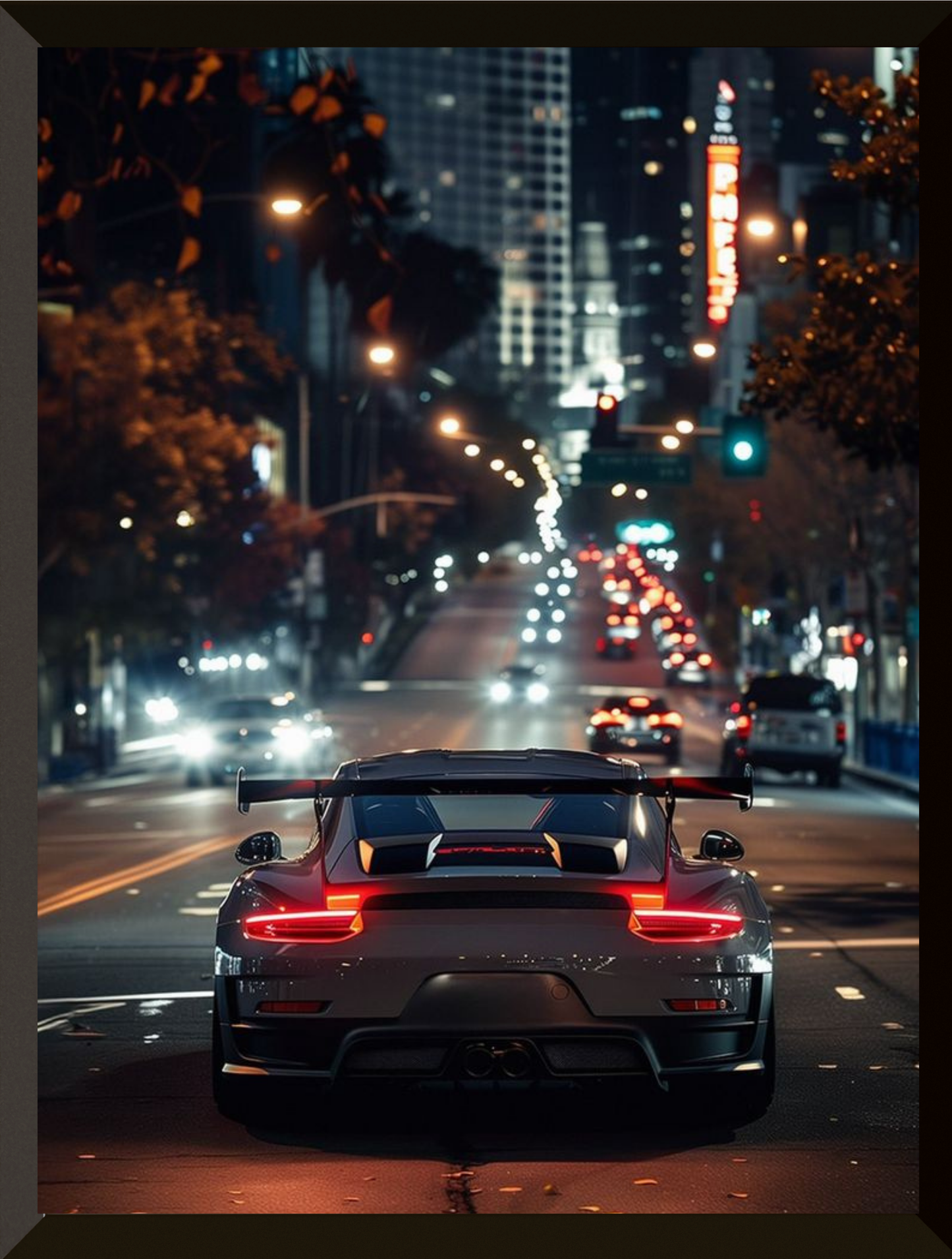 POSTER PORSCHE NOCHE