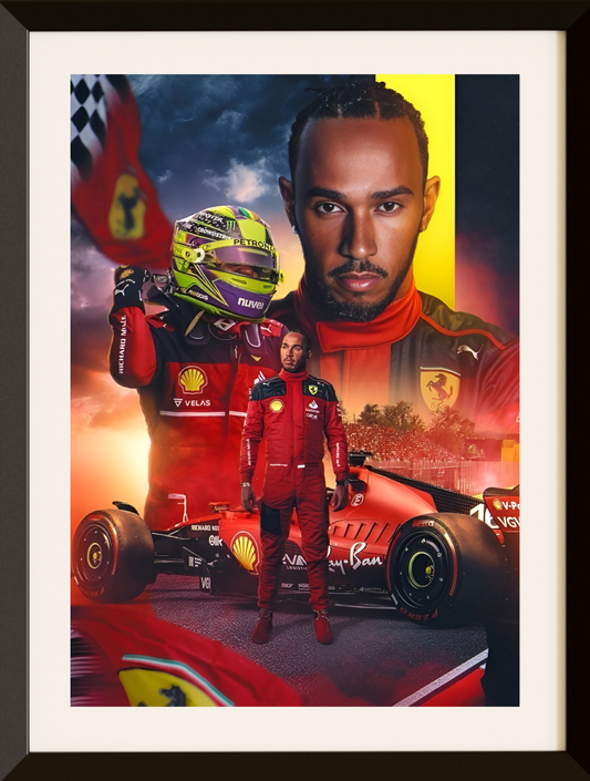 POSTER LEWIS HAMILTON FERRARI