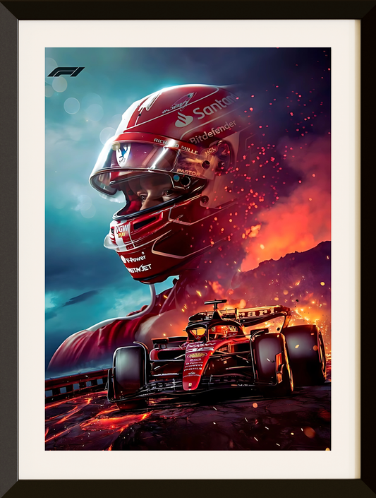 POSTER LECLERC FERRARI