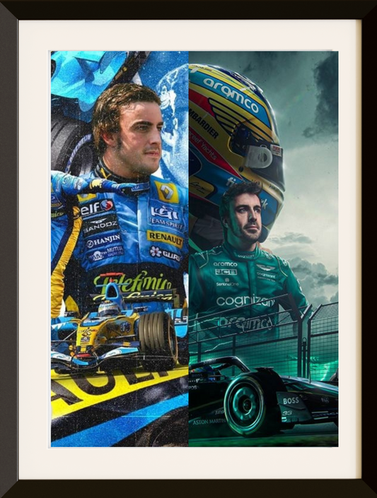 POSTER FERNANDO ALONSO ASTON MARTIN VS RENAULT